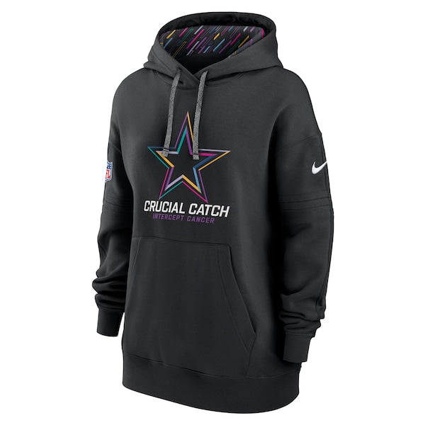 Dallas Cowboys Nike Women's 2024 NFL Crucial Catch Club Pullover Hoodie - Black - Image 2