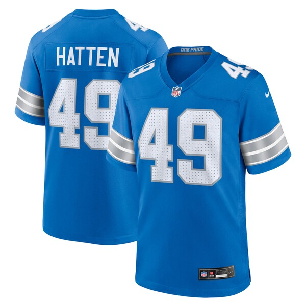 Hogan Hatten Detroit Lions Nike Game Jersey - Blue