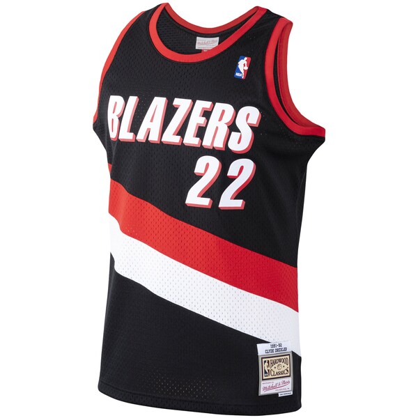 Clyde Drexler Portland Trail Blazers 1991/92 Hardwood Classics Swingman Jersey - Black - Image 2
