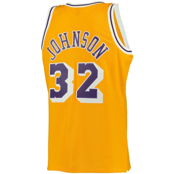 Magic Johnson Los Angeles Lakers 1984/85 Big & Tall Hardwood Classics Swingman Jersey - Gold - Image 3