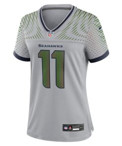 Alternative view of Jaxon Smith-Njigba Seattle Seahawks Nike Women's 2025 Rivalries Collection Game Jersey - Wolf Gray