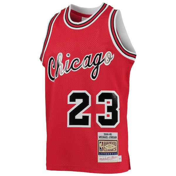 Youth Chicago Bulls Michael Jordan Red 1984/85 Hardwood Classics Authentic Jersey - Image 3