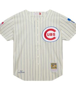 Alternative view of Ernie Banks Chicago Cubs Cooperstown Collection 1969 Authentic Jersey - Cream
