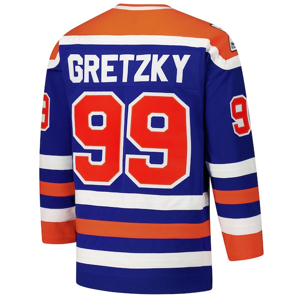 Wayne Gretzky Edmonton Oilers 1979-80 Power Play Jersey - Royal - Image 3