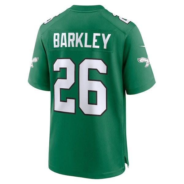 Saquon Barkley Philadelphia Eagles Nike Alternate Game Jersey - Kelly Green/Black/Green/White - Image 4