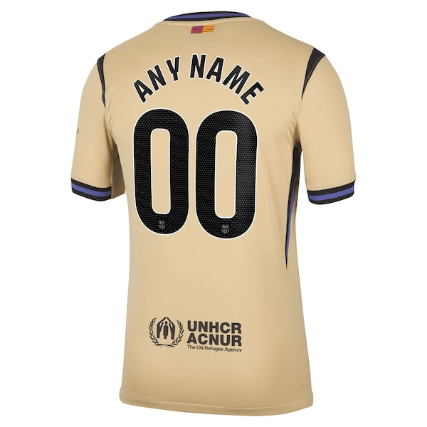 Barcelona Nike 2025/26 Away Stadium Replica Custom Jersey - Gold/Navy - Image 4