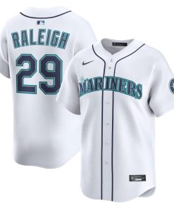 Alternative view of Men's Seattle Mariners Cal Raleigh Nike Alternate Limited Jersey -Teal/White