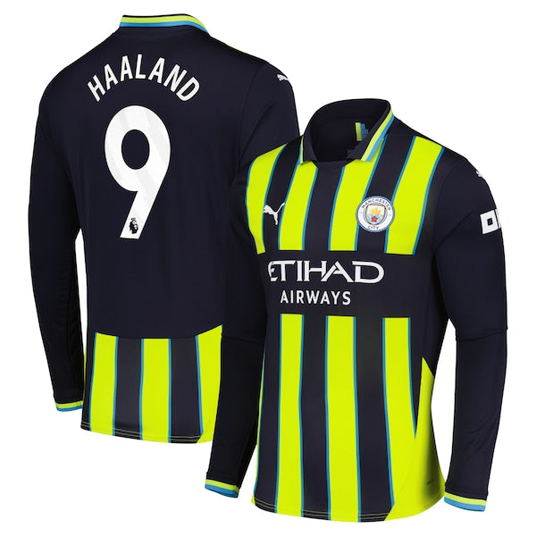 Erling Haaland Manchester City Puma 2024/25 Away Replica Long Sleeve Player Jersey - Navy - Image 2