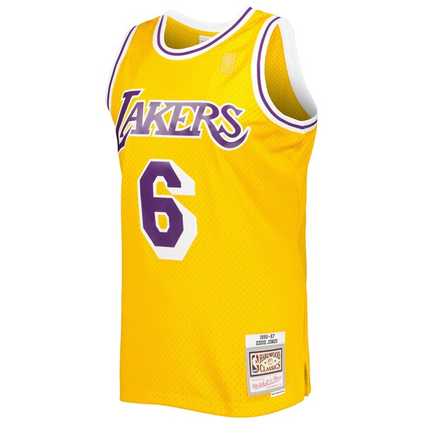 Eddie Jones Los Angeles Lakers 1996/97 Hardwood Classics Swingman Jersey - Gold - Image 2