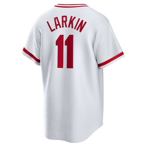 Barry Larkin Cincinnati Reds Nike Home Cooperstown Collection Player Jersey - White - Image 3