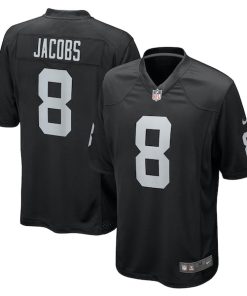 Alternative view of Josh Jacobs Las Vegas Raiders Nike Game Player Jersey - Black/White