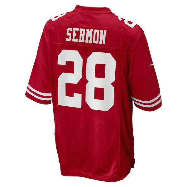 Trey Sermon San Francisco 49ers Nike 2021 NFL Draft Pick Game Jersey - Scarlet - Image 3
