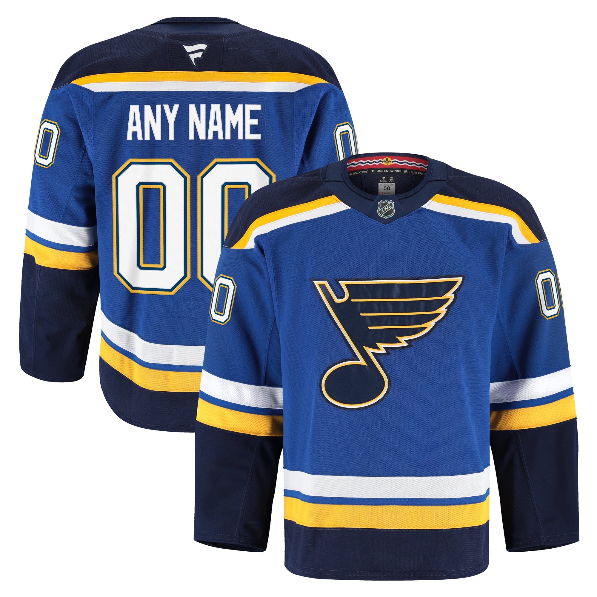 St. Louis Blues Away Authentic Pro Custom Jersey - White/Blue - Image 6