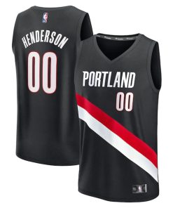 Scoot Henderson Portland Trail Blazers  Fast Break Replica Jersey - Icon Edition - Black