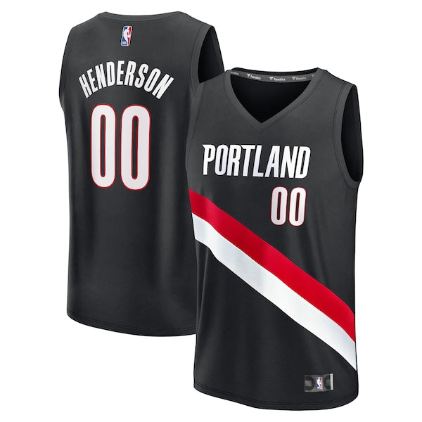 Scoot Henderson Portland Trail Blazers Fast Break Replica Jersey - Icon Edition - Black