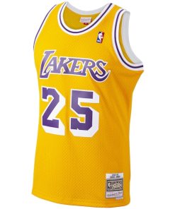 Alternative view of Ed Jones Los Angeles Lakers 1994/95 Hardwood Classics Swingman Jersey - Gold