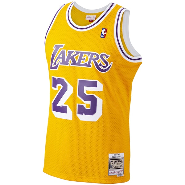 Ed Jones Los Angeles Lakers 1994/95 Hardwood Classics Swingman Jersey - Gold - Image 2
