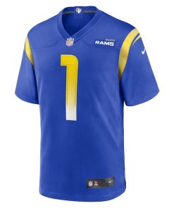 Alternative view of Jared Verse Los Angeles Rams Nike 2024 NFL Draft First Round Pick Player Game Jersey - Royal