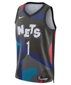 Alternative view of Mikal Bridges Brooklyn Nets Nike Unisex 2023/24 Swingman Jersey - Black - City Edition
