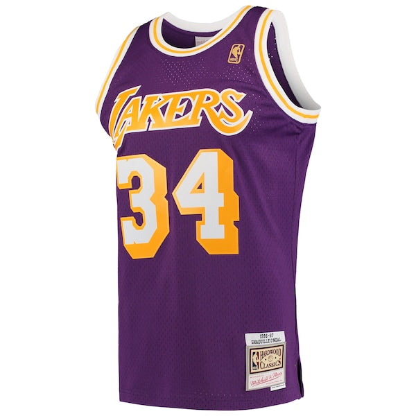 Shaquille O'Neal Los Angeles Lakers Hardwood Classics Swingman Jersey - Purple/Royal/Gold - Image 3