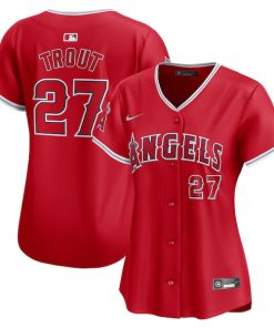 Mike Trout Los Angeles Angels Nike Women's Alternate Limited Player Jersey?¨C Red