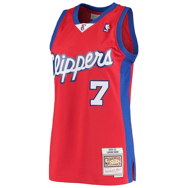 Lamar Odom LA Clippers 2000/01 Hardwood Classics Swingman Jersey - Red - Image 2