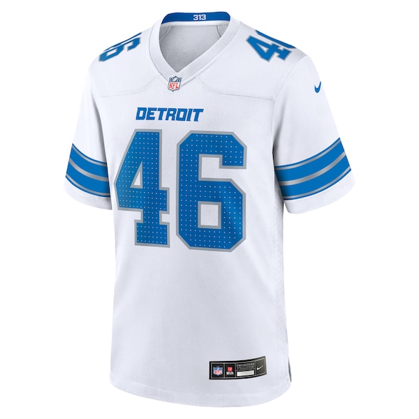 Jack Campbell Detroit Lions Nike White Game Jersey - White/Blue/Black - Image 3