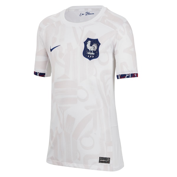 France Women's National Team Nike Youth 2023 Away Stadium Replica Jersey - White - Image 2