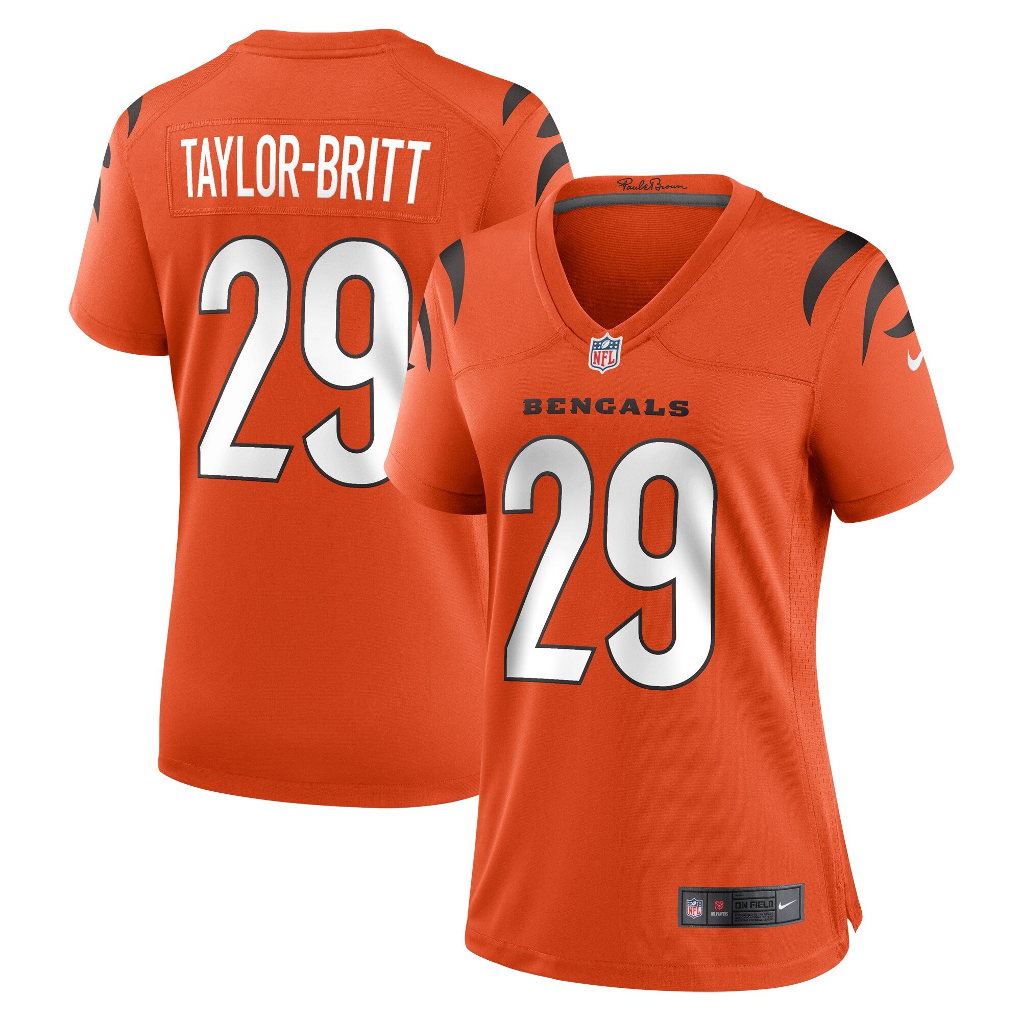 Cam Taylor-Britt Cincinnati Bengals Nike Women's Game Player Jersey - Black/Orange - Image 5