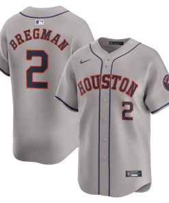 Alternative view of Alex Bregman Houston Astros Nike Away Limited Player Jersey - Gray/White