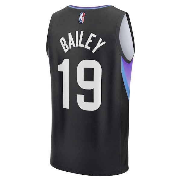 Ace Bailey Utah Jazz Youth 2025 NBA Draft First Round Pick Fast Break Replica Jersey - Statement Edition - Black - Image 3