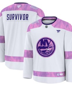 New York Islanders  Hockey Fights Cancer Practice Jersey - White