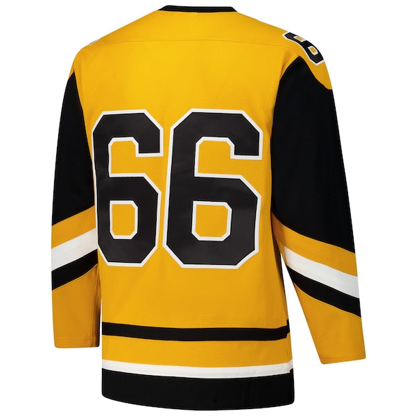 Mario Lemieux Pittsburgh Penguins 1984-85 Power Play Jersey - Gold/Black - Image 5