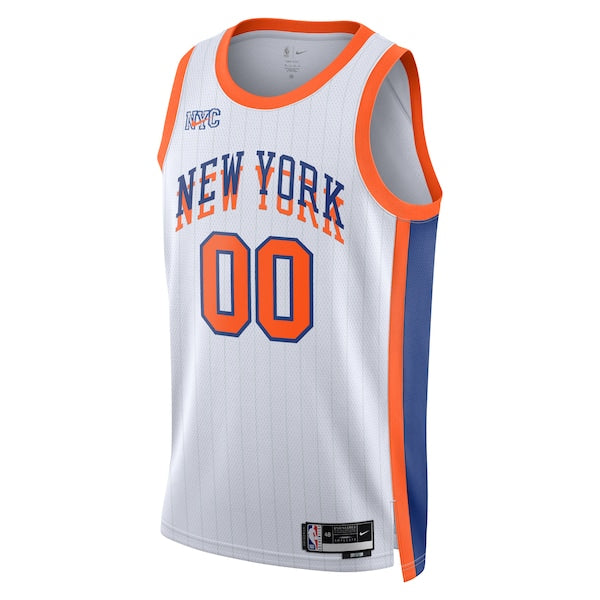 New York Knicks Nike Unisex 2024/25 Custom Swingman Jersey - City Edition - White - Image 2