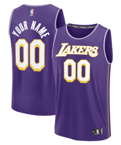 Alternative view of Los Angeles Lakers  Fastbreak Custom Jersey - Statement Edition - Purple/White/Gold