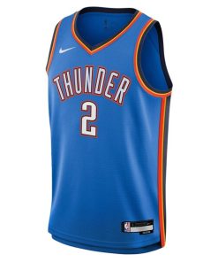 Alternative view of Shai Gilgeous-Alexander Oklahoma City Thunder Nike Youth Swingman Jersey - Icon Edition - Blue