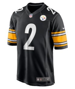 Alternative view of Justin Fields Pittsburgh Steelers Nike Game Player Jersey - Black