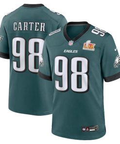 Jalen Carter Philadelphia Eagles Nike Super Bowl LIX Game Player Jersey - Midnight Green