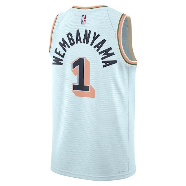 Victor Wembanyama San Antonio Spurs Nike Unisex 2024/25 Swingman Player Jersey - City Edition - Light Blue - Image 3