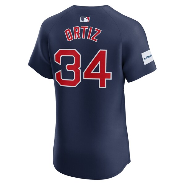 David Ortiz Boston Red Sox Nike Alternate Elite Sponsor Patch Player Jersey - Navy - Image 3