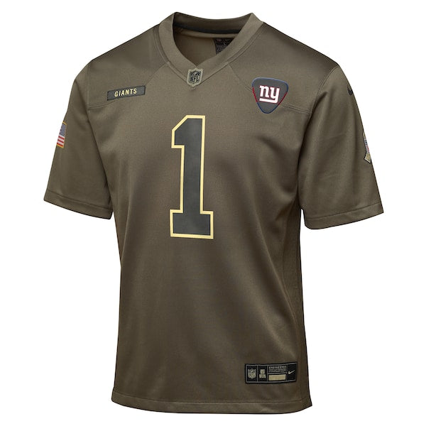 Malik Nabers New York Giants Nike Youth 2025 Salute to Service Game Jersey - Olive - Image 2