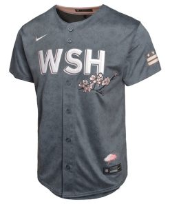 Alternative view of Washington Nationals Nike Youth City Connect Limited Jersey - Charcoal