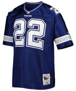 Alternative view of Emmitt Smith Dallas Cowboys 1996 Authentic Throwback Retired Player Jersey - Navy