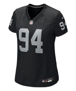 Alternative view of Christian Wilkins Las Vegas Raiders Nike Women's Team Game Jersey - Black