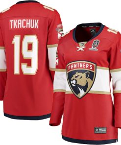 Matthew Tkachuk Florida Panthers  Women's 2025 Stanley Cup Champions Breakaway Jersey - Red