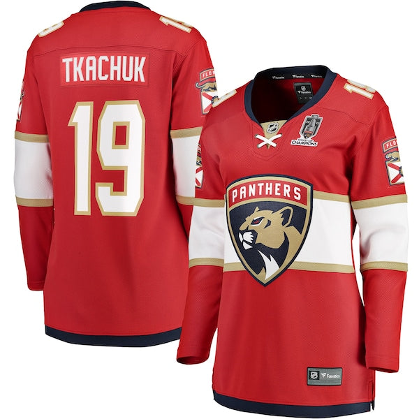 Matthew Tkachuk Florida Panthers Women's 2025 Stanley Cup Champions Breakaway Jersey - Red