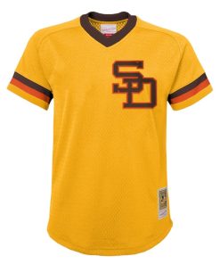 Alternative view of Tony Gwynn San Diego Padres  Youth Cooperstown Collection?Mesh Batting Practice Jersey - Gold