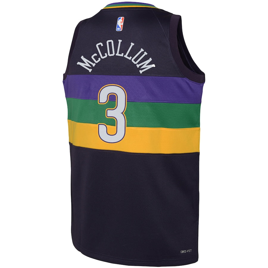 CJ McCollum New Orleans Pelicans Nike Youth Swingman Jersey - City Edition - Purple - Image 3