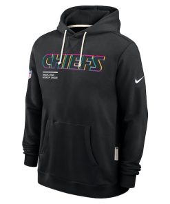 Alternative view of Kansas City Chiefs Nike Tall 2025 NFL Crucial Catch Sideline Standard Issue Dri-FIT Hoodie - Black