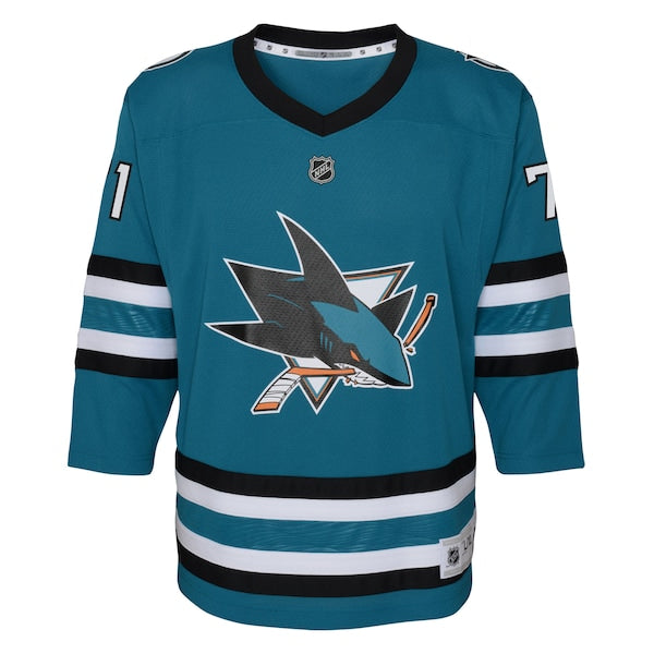 Macklin Celebrini San Jose Sharks Youth Alternate Replica Player Jersey - Teal - Image 2